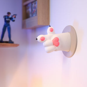 Vægmonteret kattepoteholder til headset og tøj