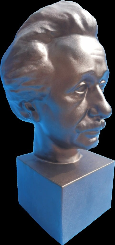 Albert Einstein Bust 3D Scan - Bronzestatue til Print