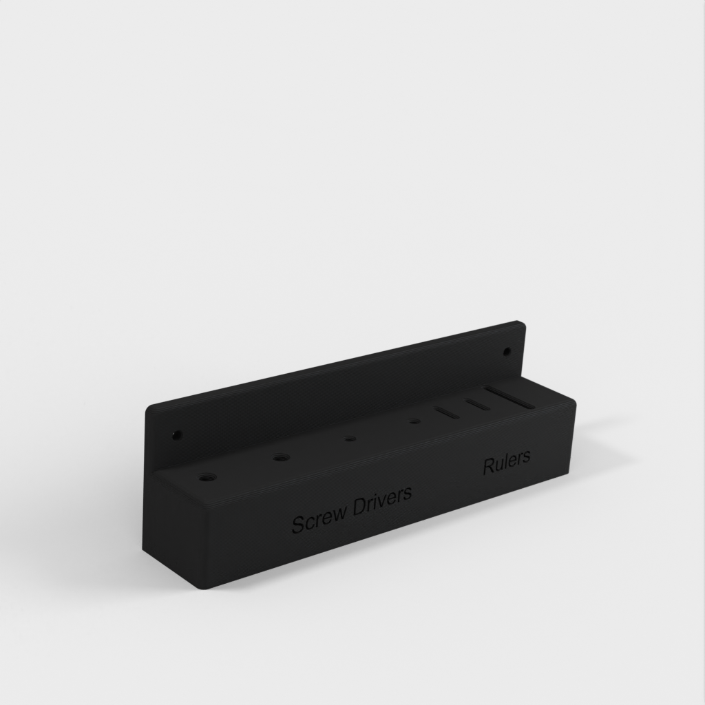 Væg- eller desktopstand til skruetrækkere og 6-tommer linealer
