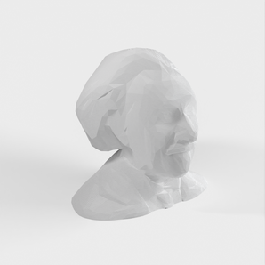 Low Poly Albert Einstein Buste/skulptur
