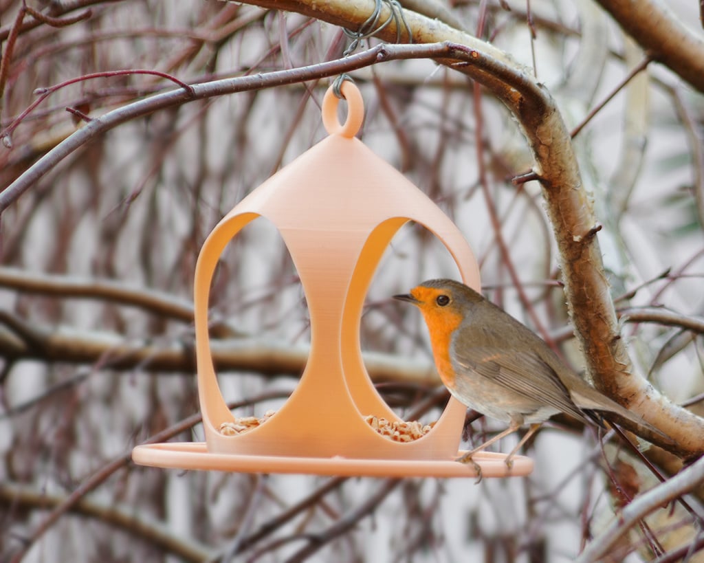 Praktisk Fuglefoderhus med Drænhuller