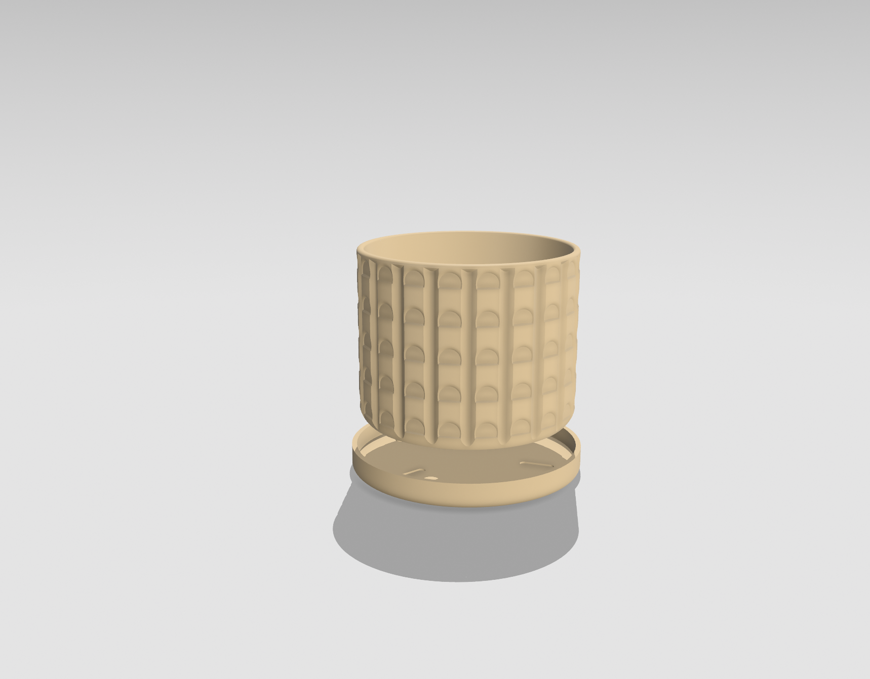 Mid Century Modern Plantepotte med drypbakke