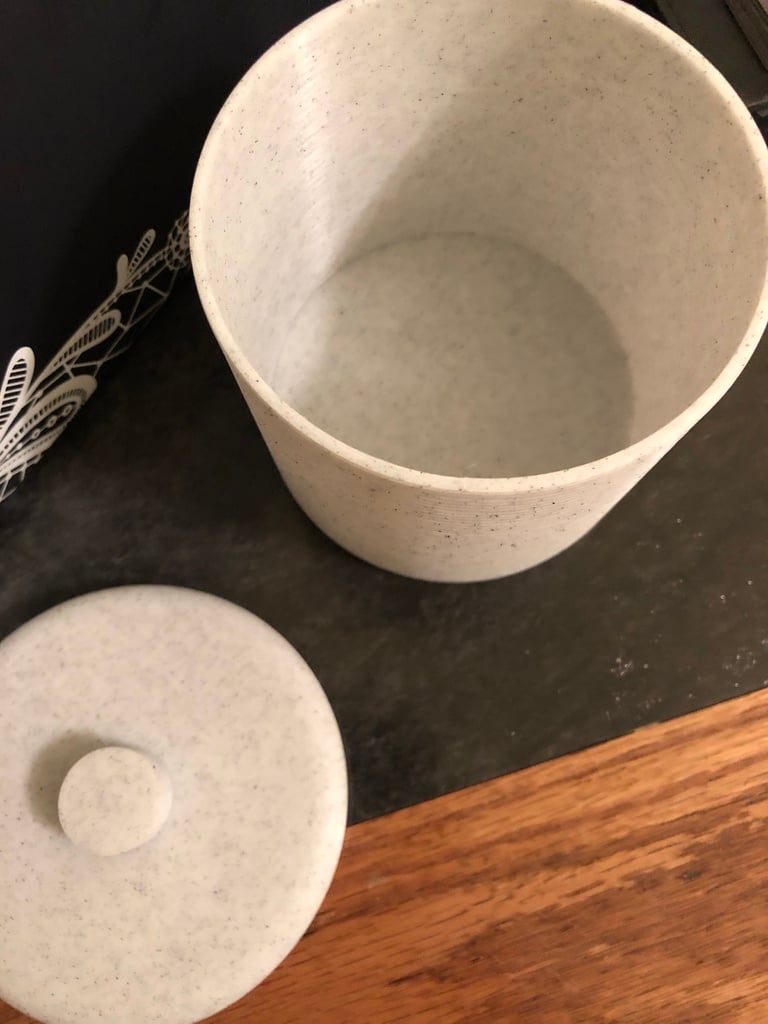 Marmor PLA-printet bomuldspindsholder til badeværelset