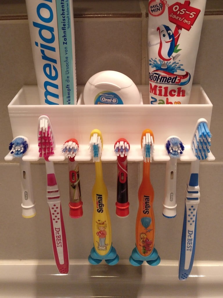 Vægmonterbar Badeværelsesorganisator til Tandbørster og Tandpasta