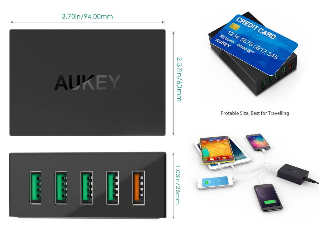Tablet, Phone, Smartwatch, SD-kort Holder og USB Oplader