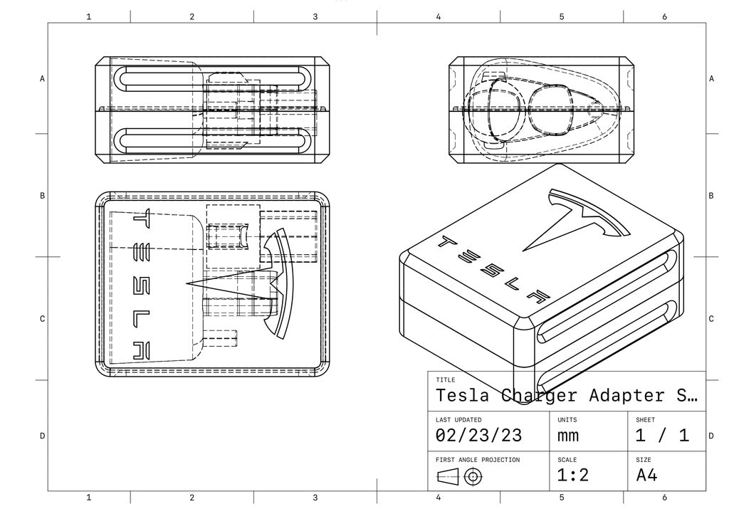 Opbevaringsboks til Tesla CCS Combo 1 og J-1772 Opladeradaptere
