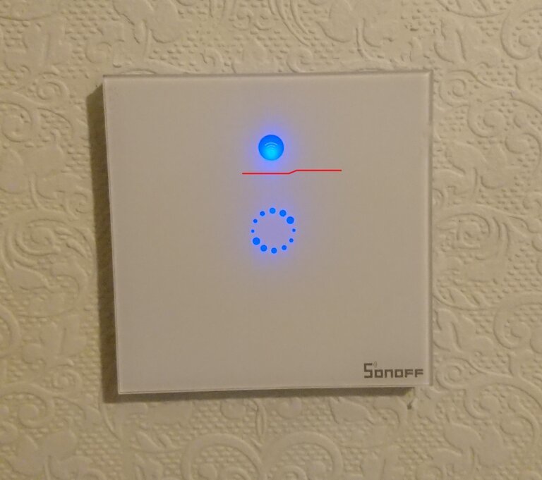 Sonoff Touch Dæksel til Blinkende LED ved Wifi Svigt