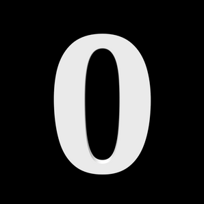 Husnummer 0 - Noto Serif - 170mm højt - 10mm dybt