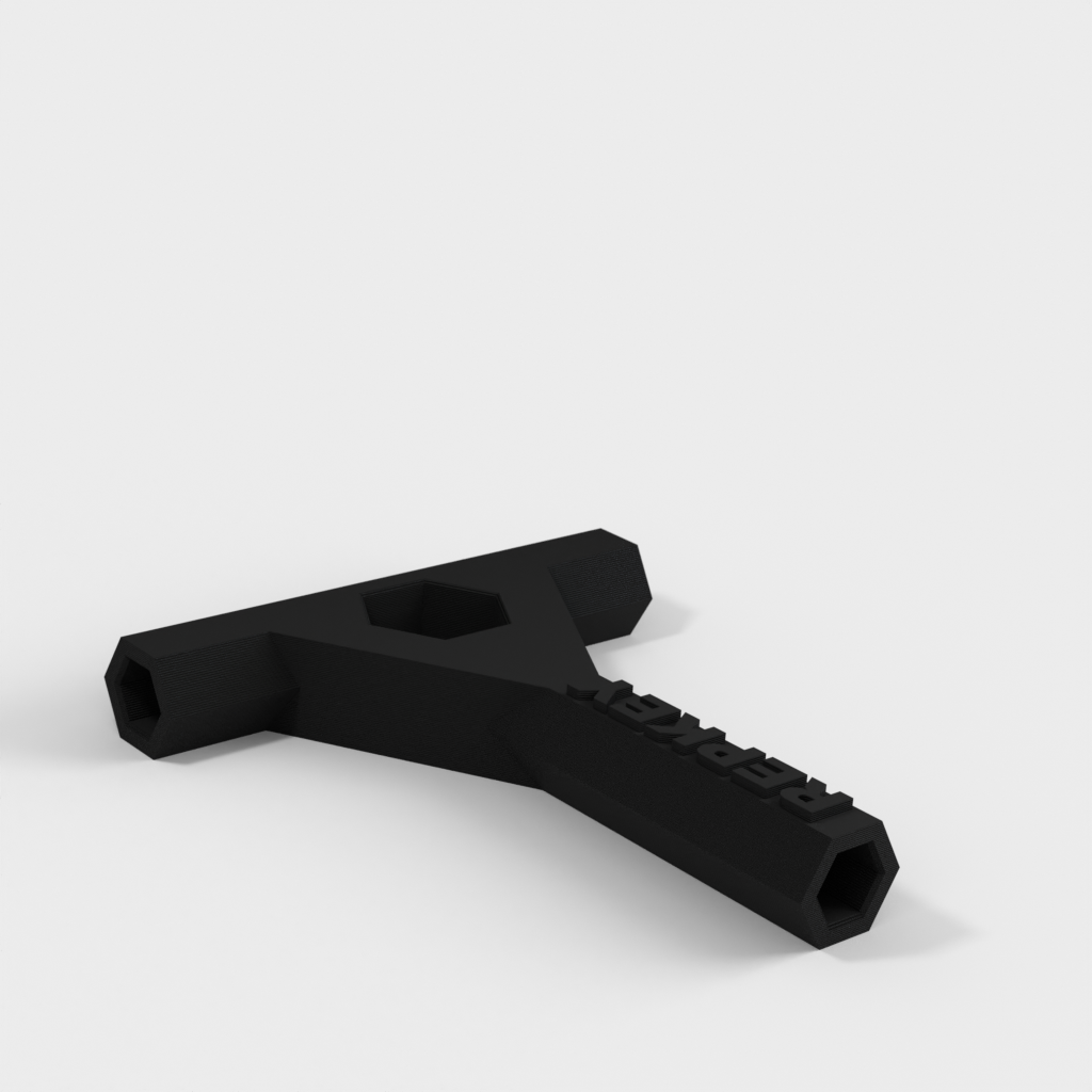 RepRap Prusa Mendel RepKey: 3D-trykt nøgle og skruetrækker med M8 møtrikværktøj