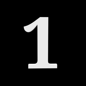 Husnummer 1 - Noto Serif - 170mm højt - 10mm dybt