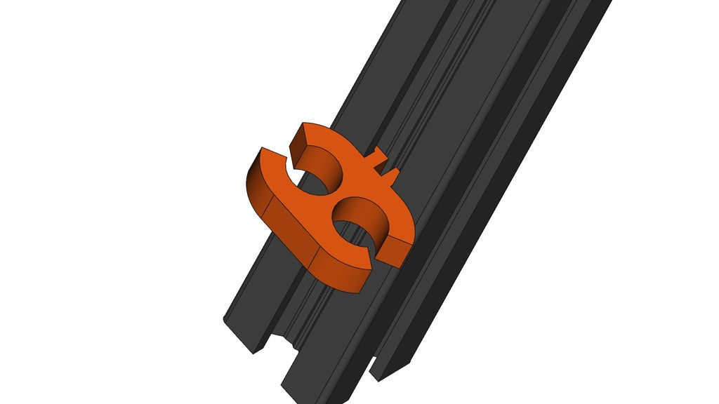 Dobbelt kabelholder (8mm diameter) til 2020 Extrusion