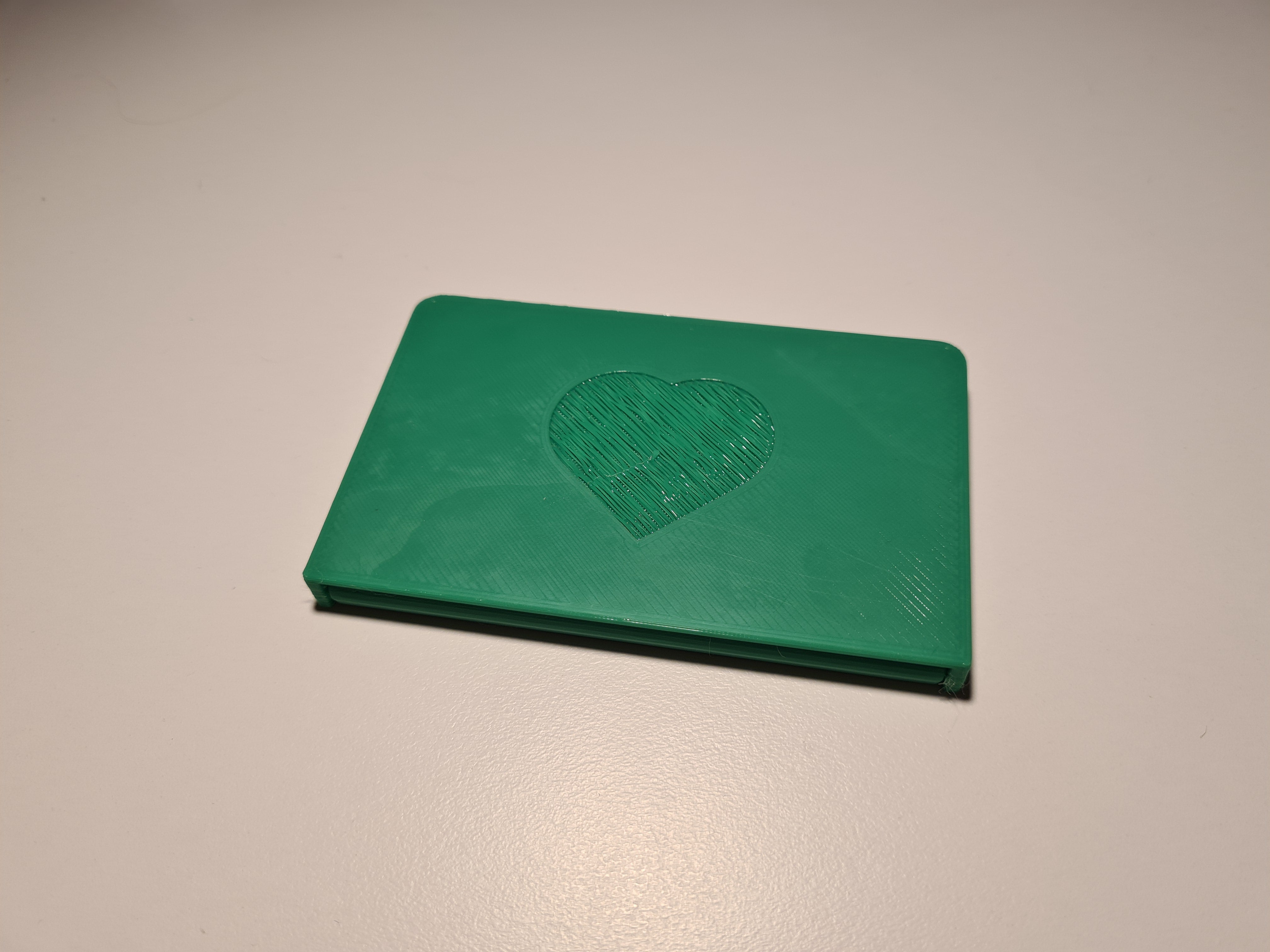 Lomme Business Card Holder med hjerte og blank version