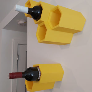 Modulær Vægmonteret Vinreol i Honningkam Design