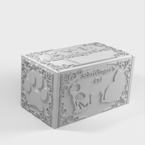 Schrödinger's Cat 3D-print, fysisk demonstration af kvantemekaniks teori