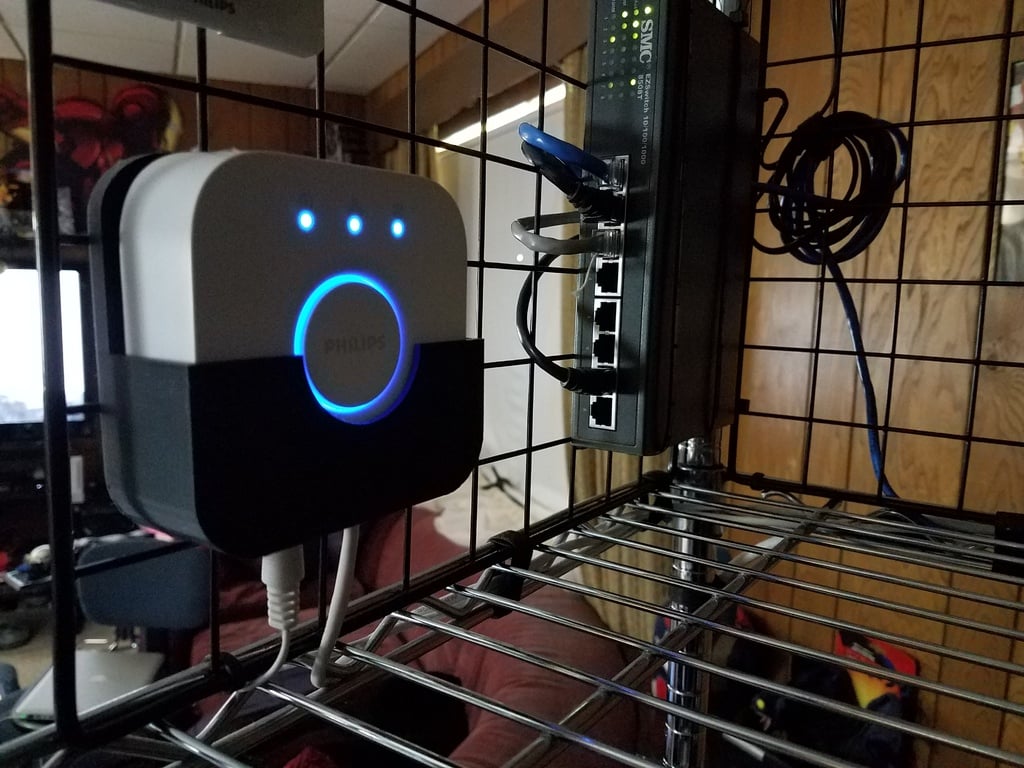 Vægmontering til Philips Hue Hub (Gen2) med Kabelbinder