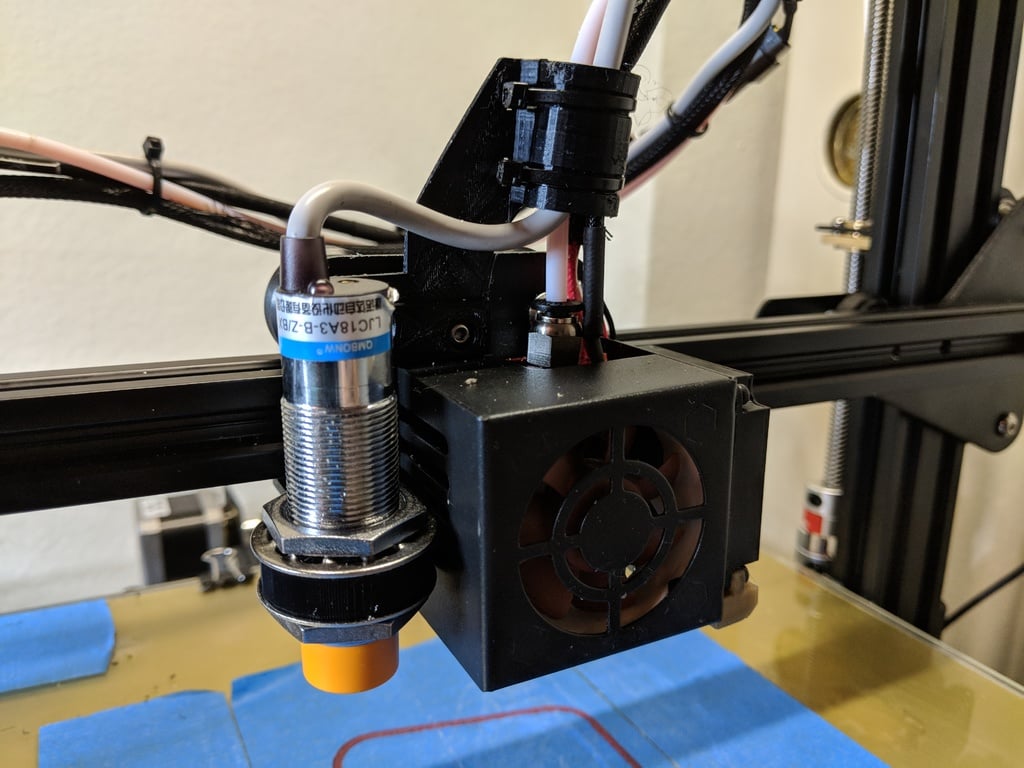 CR-10 og Ender 3 ABL Mount med Kabelguide og Strain Relief