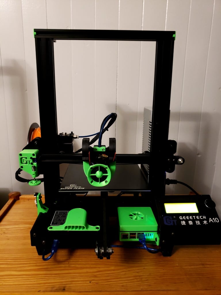 Opgraderingsbeslag til Geeetech A10/A30: E3D V6 Hotend og Dual 5015 Blæserstøtte