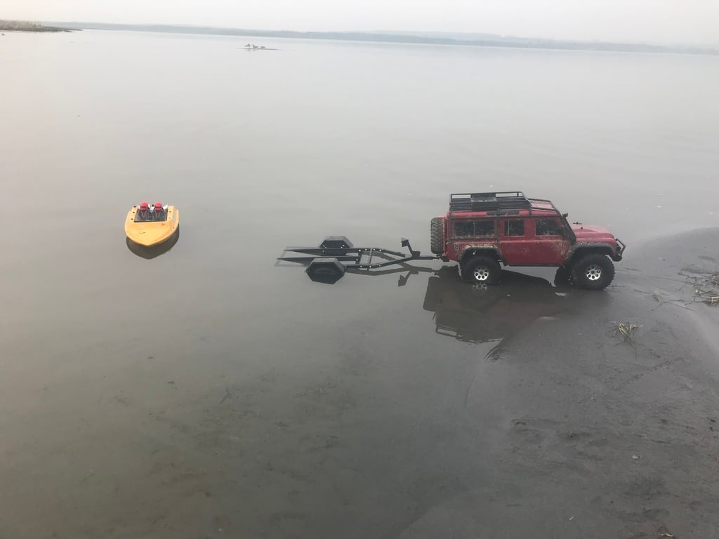 RC Skala Bådtrailer med Bladfjedre