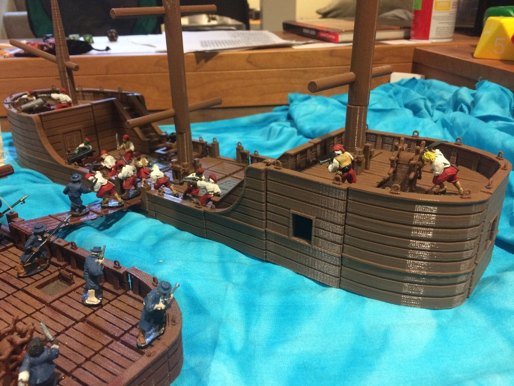 28mm Miniature Hævede Dæk til Sejlskibe: Udvidelsessæt Del 2