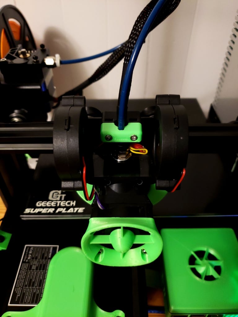Opgraderingsbeslag til Geeetech A10/A30: E3D V6 Hotend og Dual 5015 Blæserstøtte