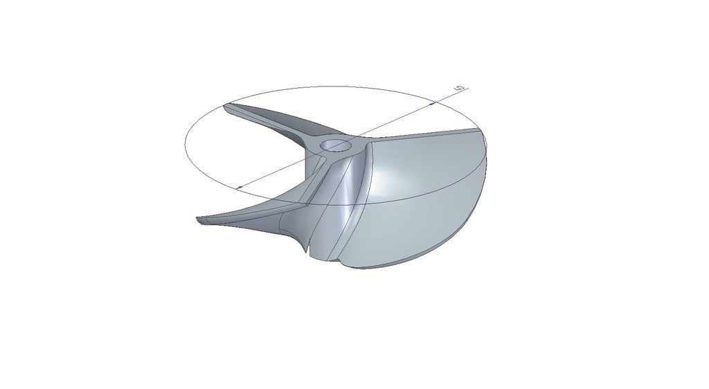 RC Bådpropel med 3 Blade - Ø40mm, 4mm Aksel