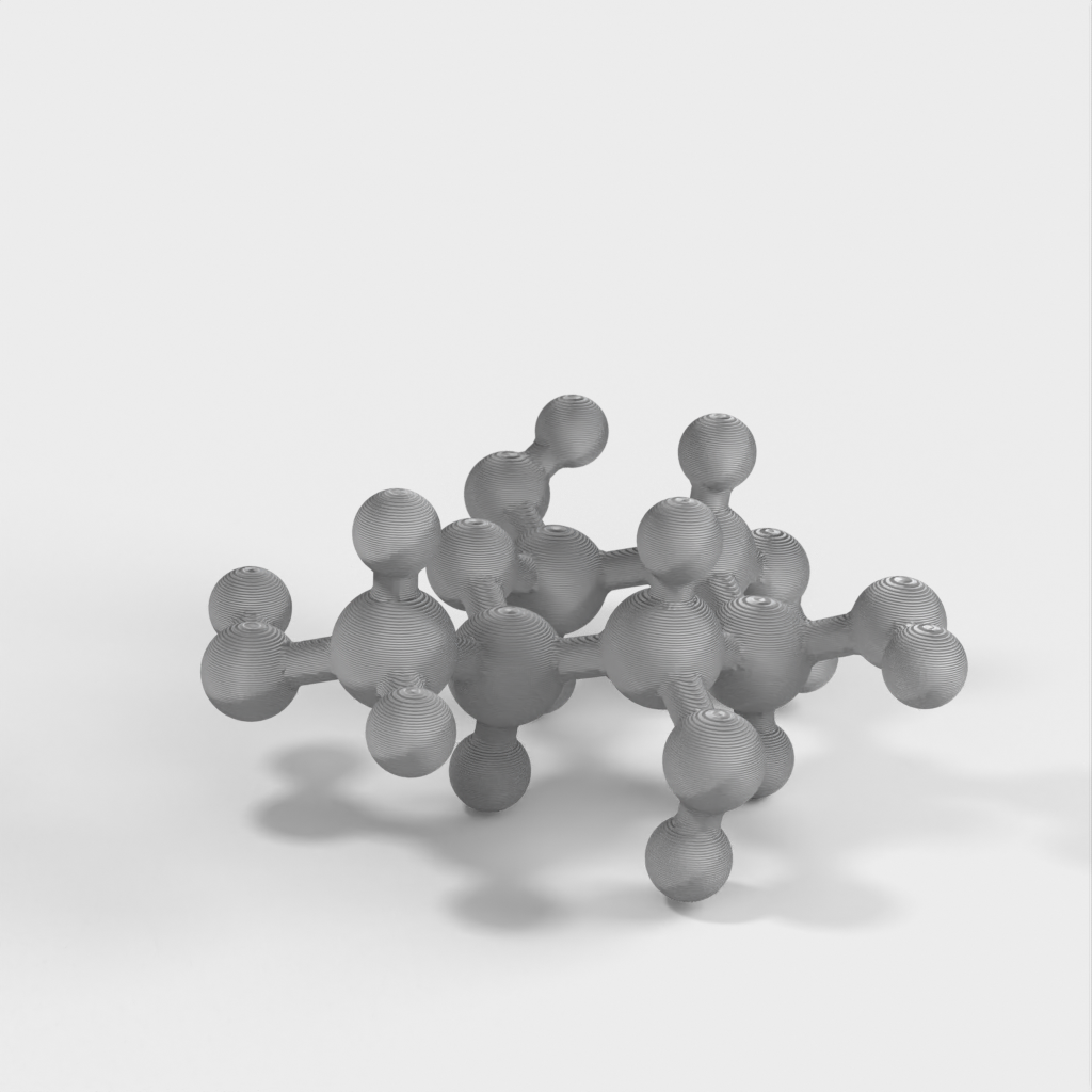 Molekylær model af Glucose i atomisk skala