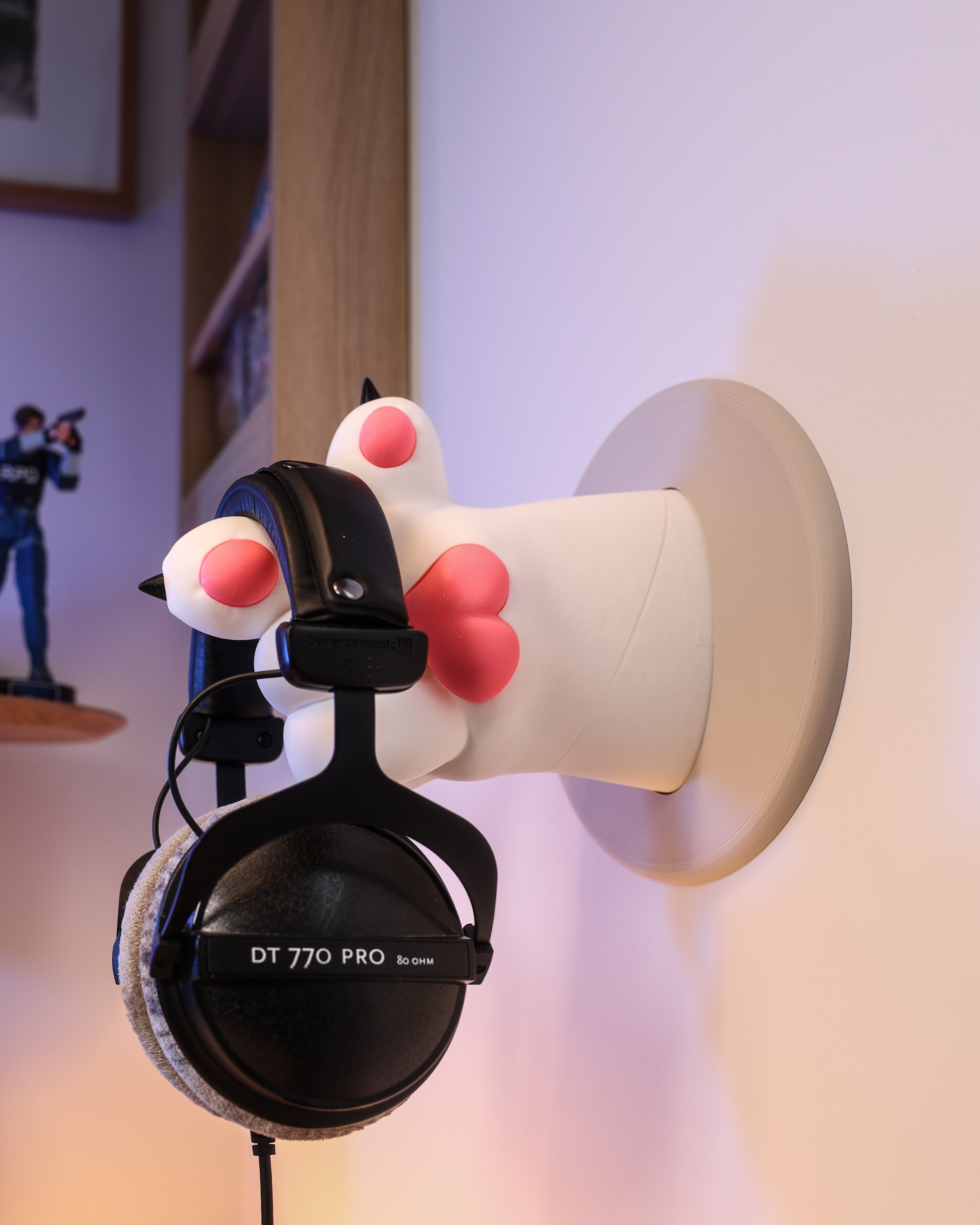 Vægmonteret Kattepote Holder til Headset og Tasker