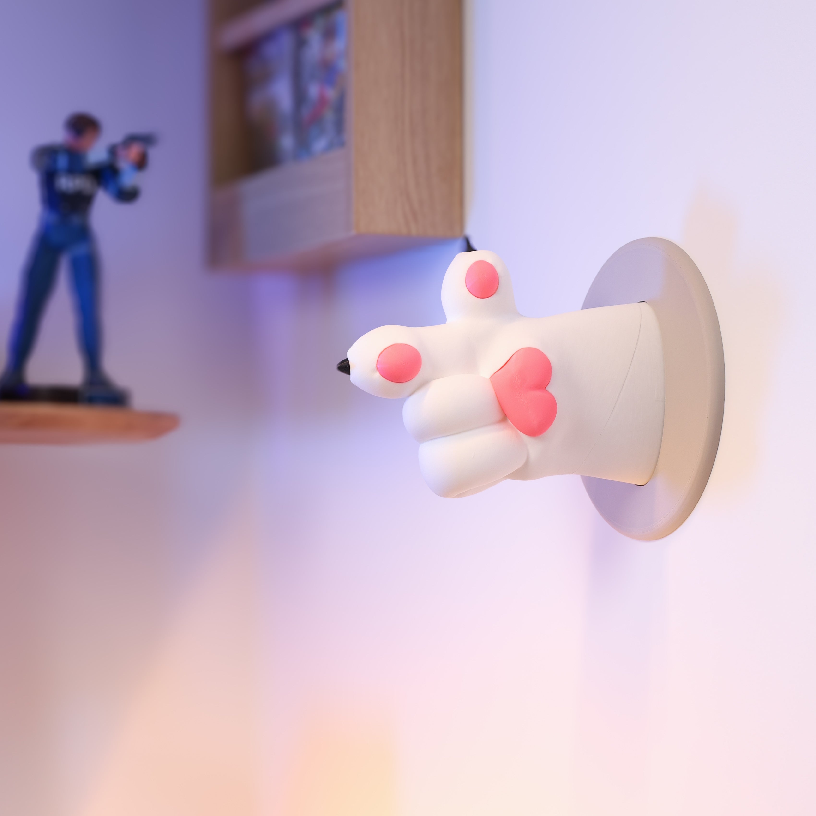 Vægmonteret Kattepote Holder til Headset og Tasker