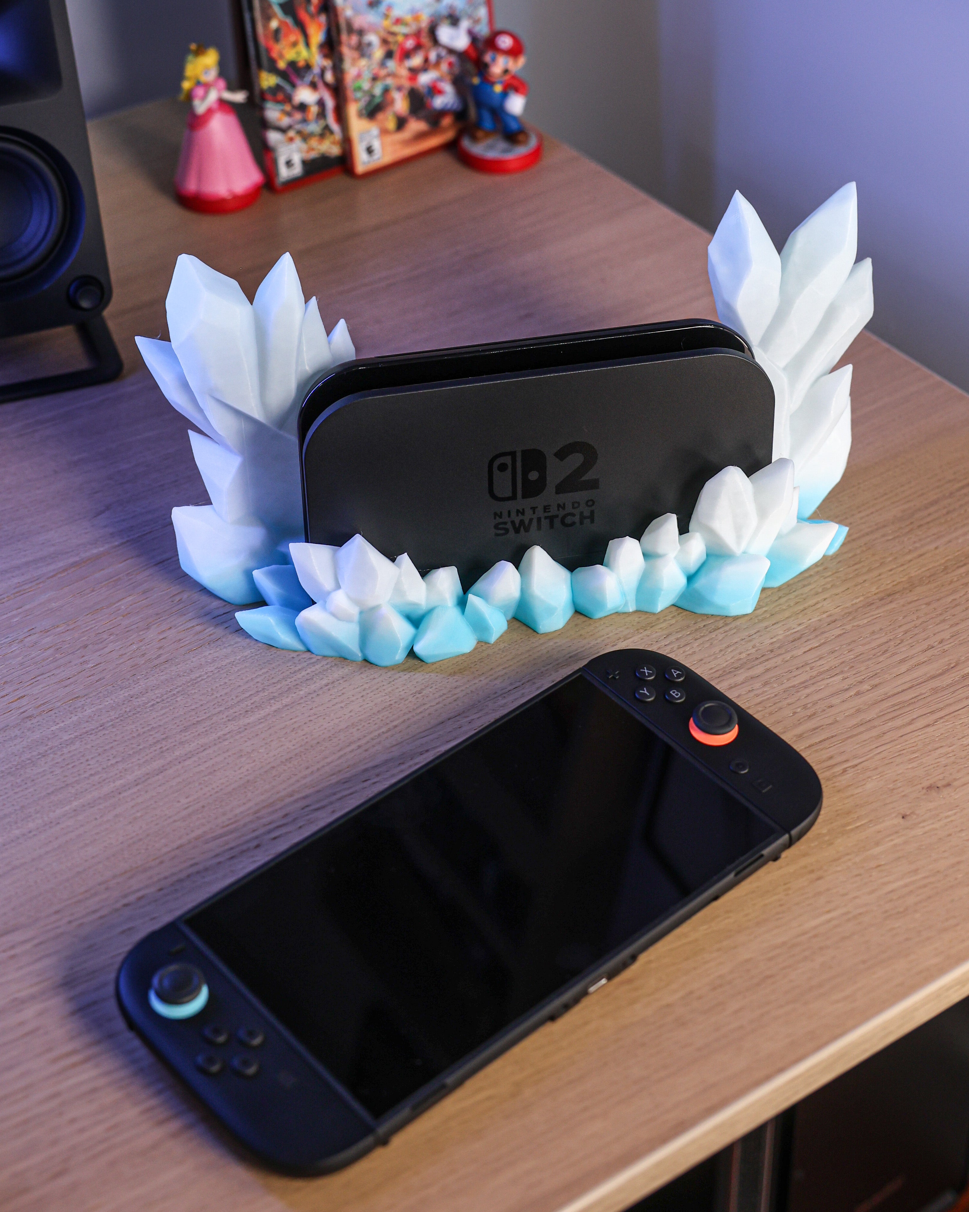 Elegant krystalholder til Nintendo Switch 2 dock