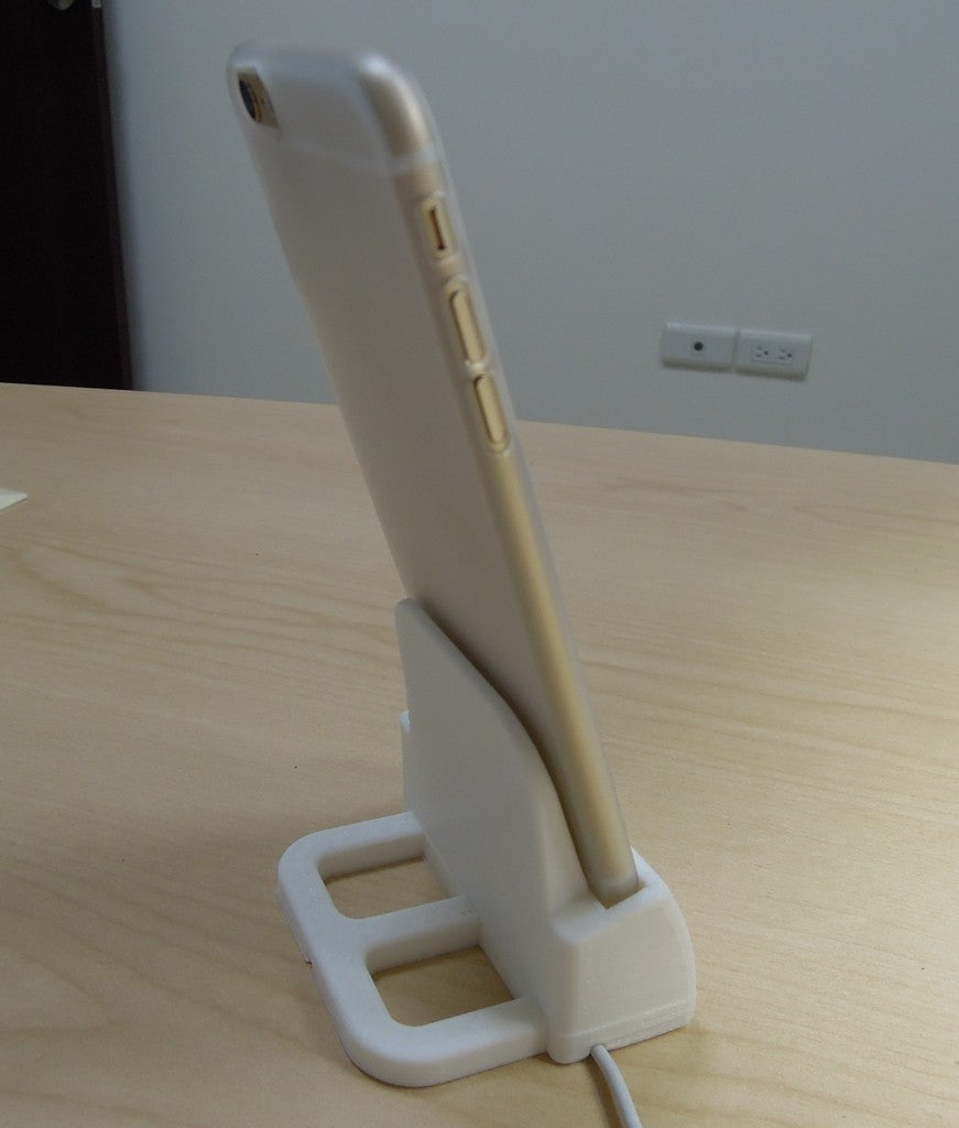 iPhone6 og 6 Plus opladningsdock med højttalerhorn og justerbar kabelføring