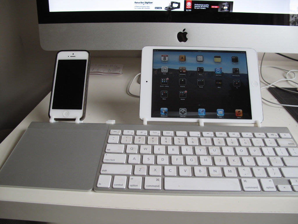 Enkel Stander til iPhone og iPad med Integration til Apple Trådløs Tastatur og Trackpad