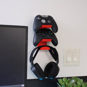Praktisk Vægholder til To Controllere og Headset