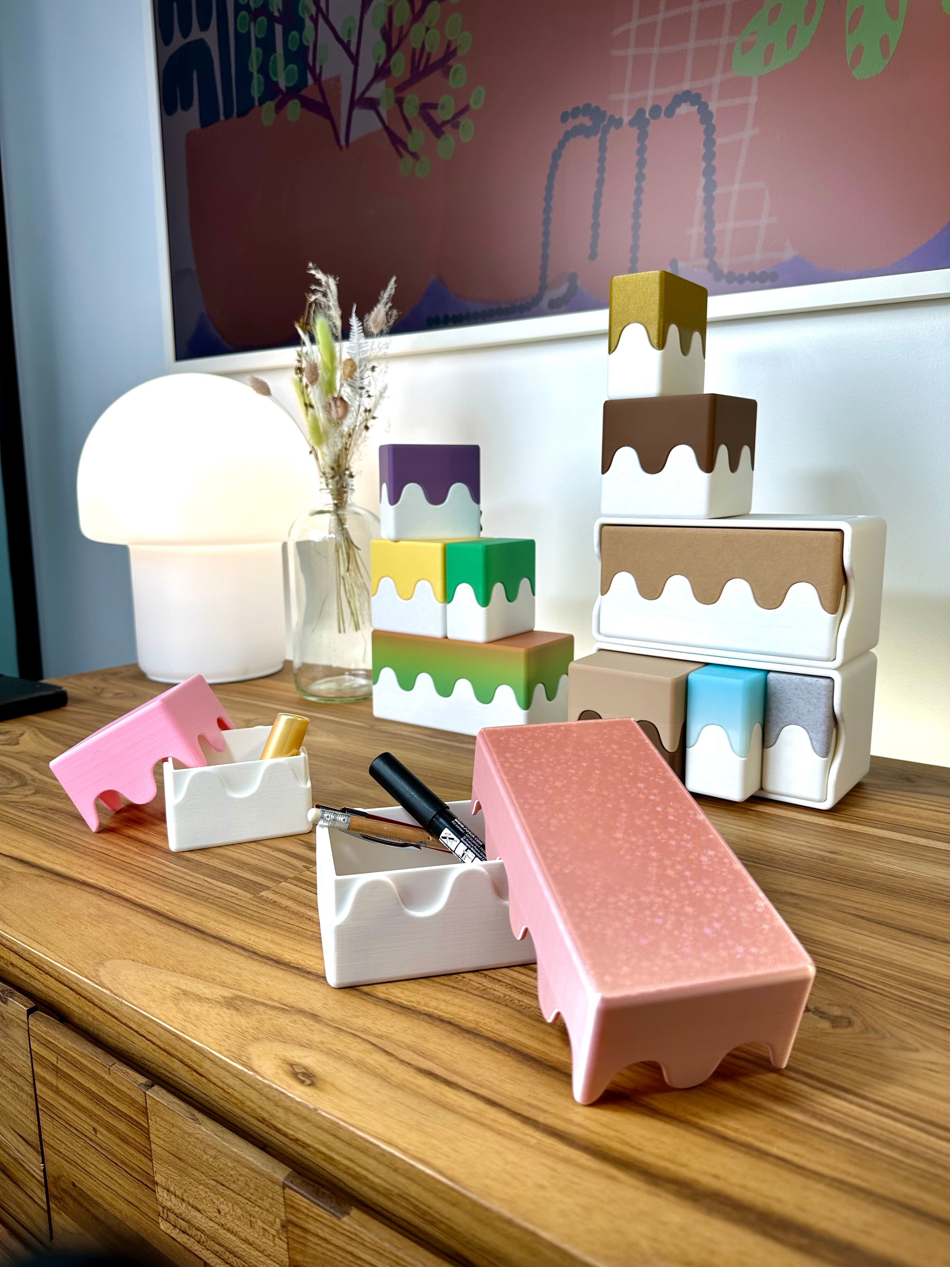 Søde Stabelbare Bokse med Bølget Design