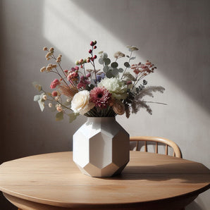 Moderne ottekantet vase til blomster og planter