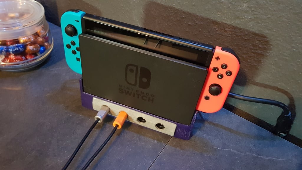 Nintendo Switch Dock med Mayflash Gamecube Controller Adapter Holder
