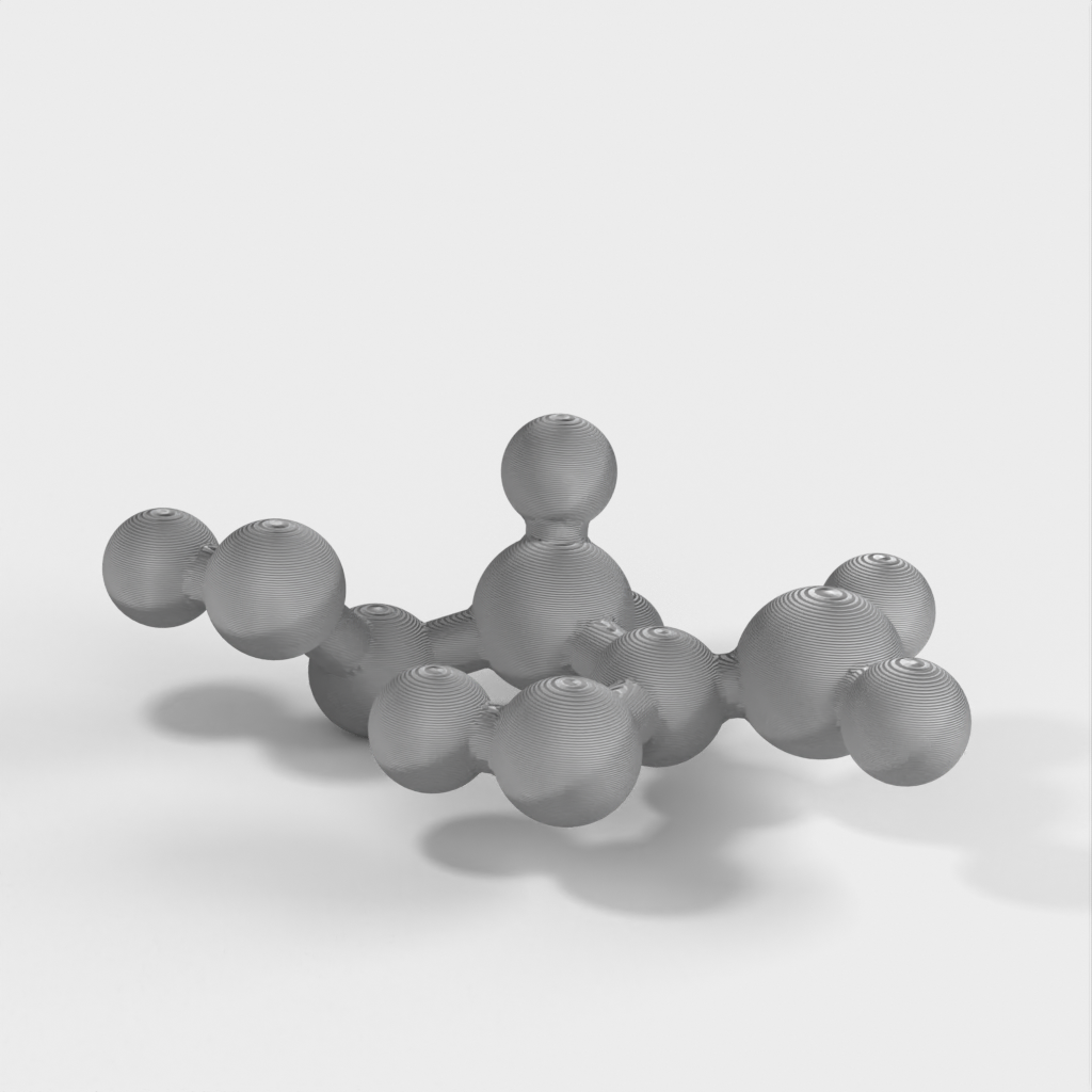 Molekylær model - Vinylacetat - atomisk skala model af slimets hovedmonomer