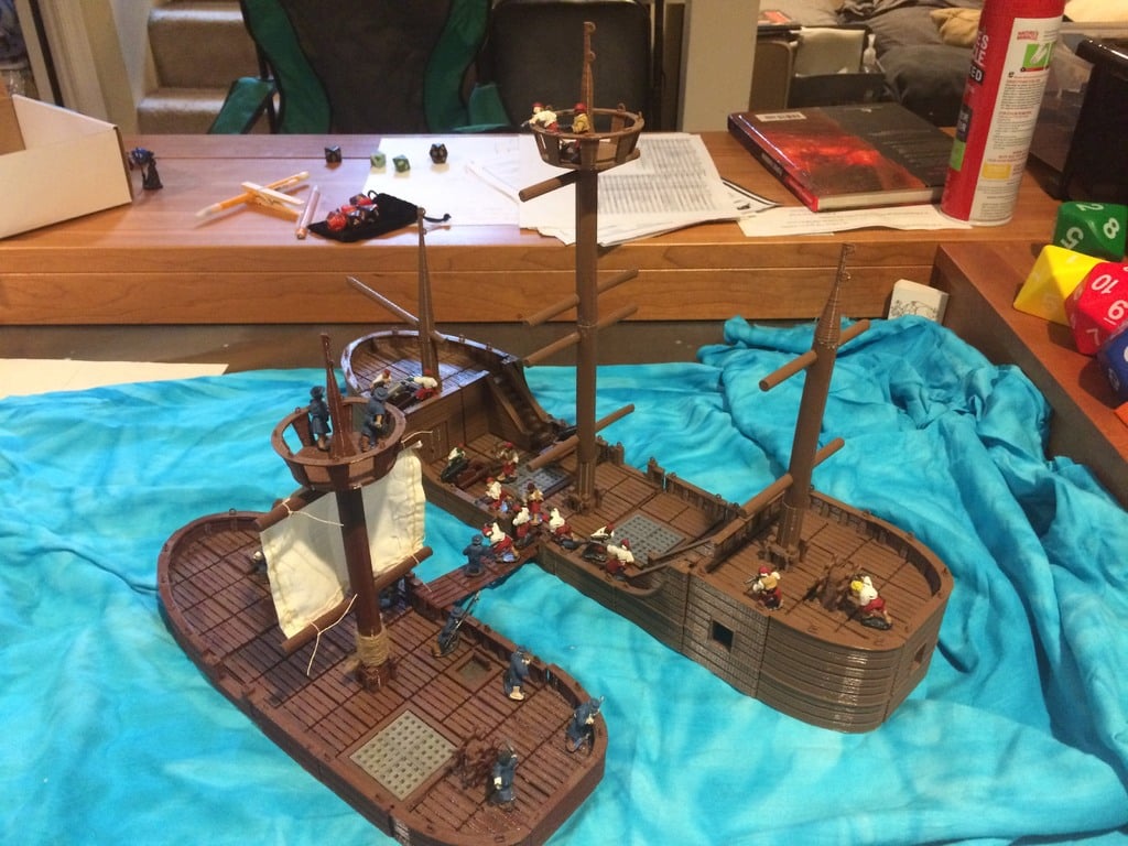 28mm Miniature Hævede Dæk til Sejlskibe: Udvidelsessæt Del 2
