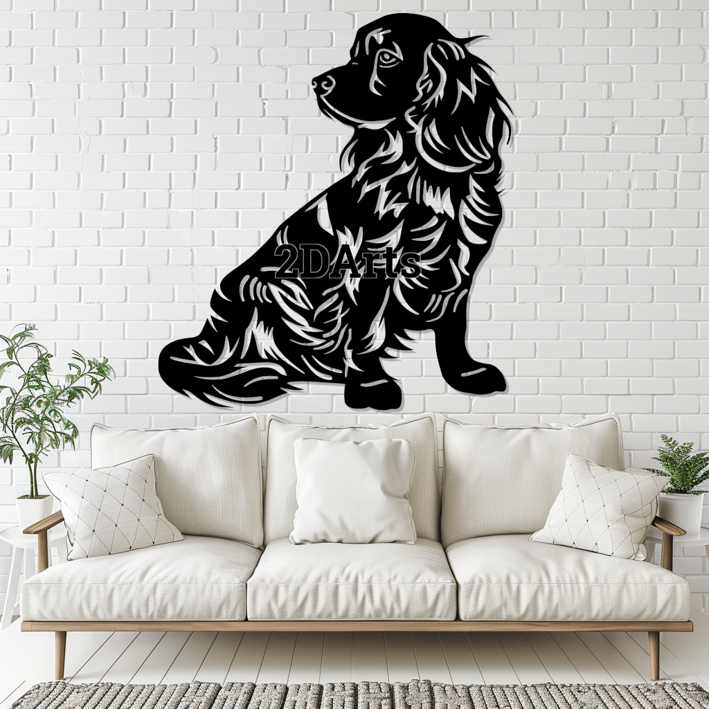 Cocker Spaniel Silhuet: Digital Væg- og Vindueskunst (STL-fil)