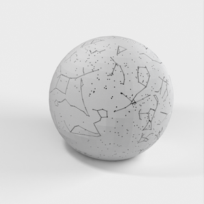 Celestial Sphere med konstellationer og stjerneplaceringer