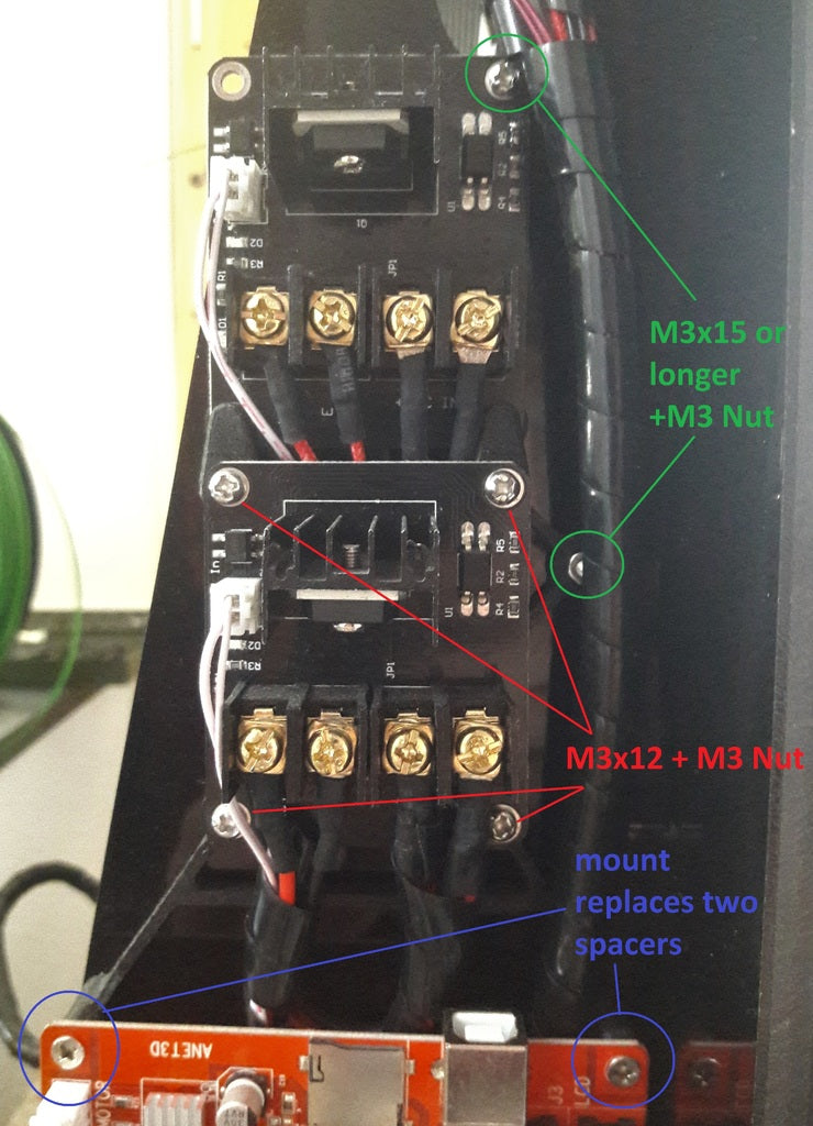 Anet A6 Dobbelt Mosfet-Holder til Ramme (Uden Boring)