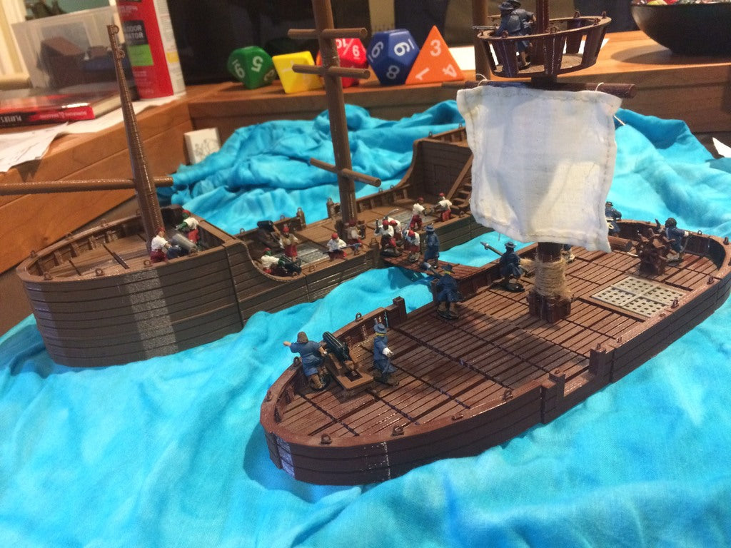 28mm Miniature Hævede Dæk til Sejlskibe: Udvidelsessæt Del 2