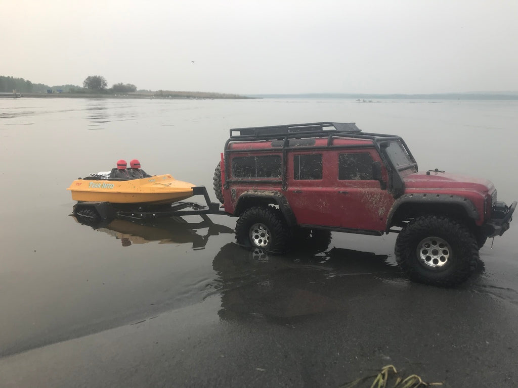 RC Skala Bådtrailer med Bladfjedre