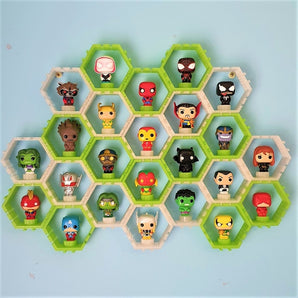 Sekskantet displayhylde til mini Funko Pop figurer
