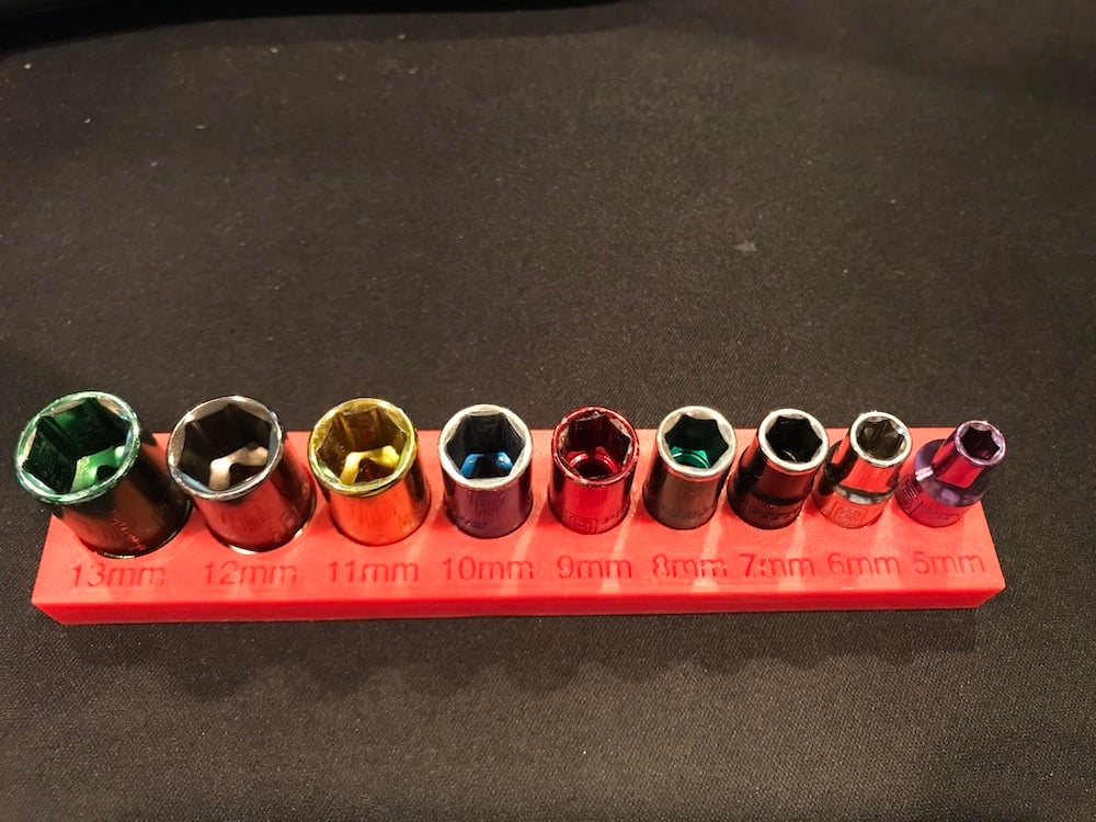 1/4" Drive Metrisk Magnetisk Topnøgle Organizer