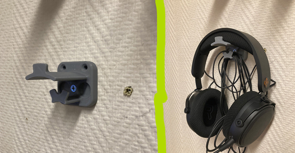Hovedtelefonholder med Kabelstyring og USB-Dongle Plads