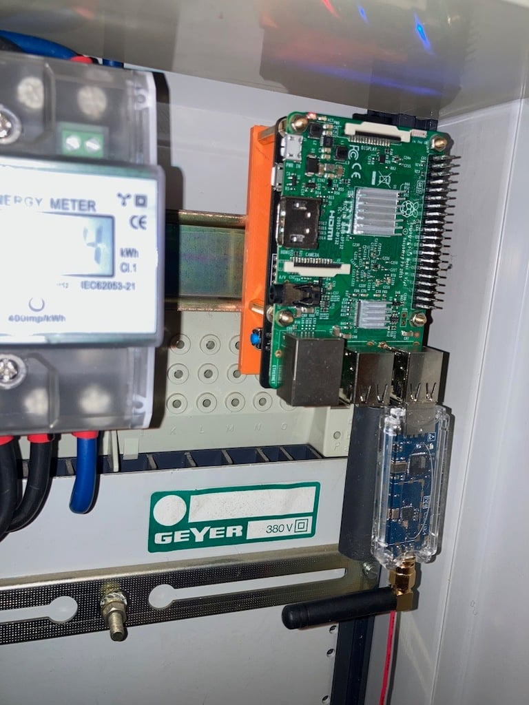 Raspberry Pi Montageplade til DIN-skinne