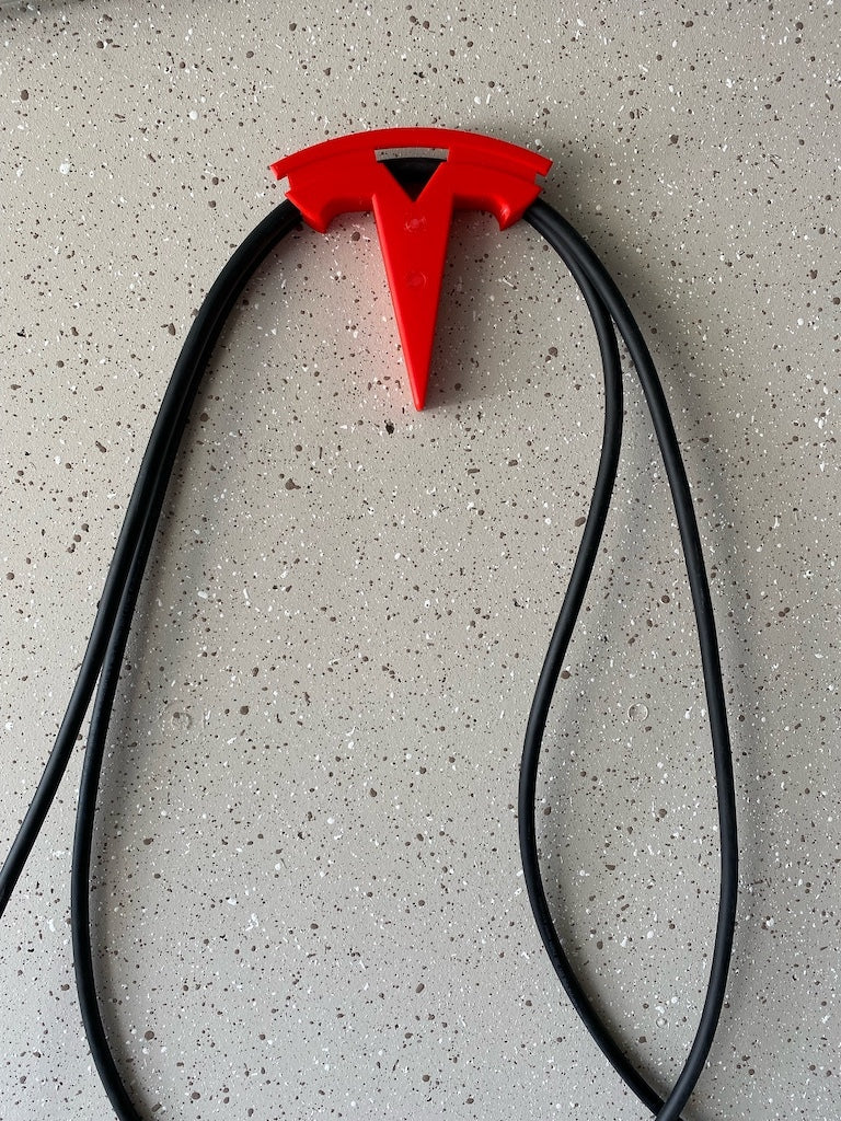 Vægmonteret Tesla Logo Kabelholder til EV-Opladning