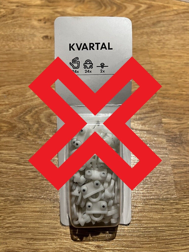 IKEA KVARTAL Gardinhænge Rulleglider Udskiftning