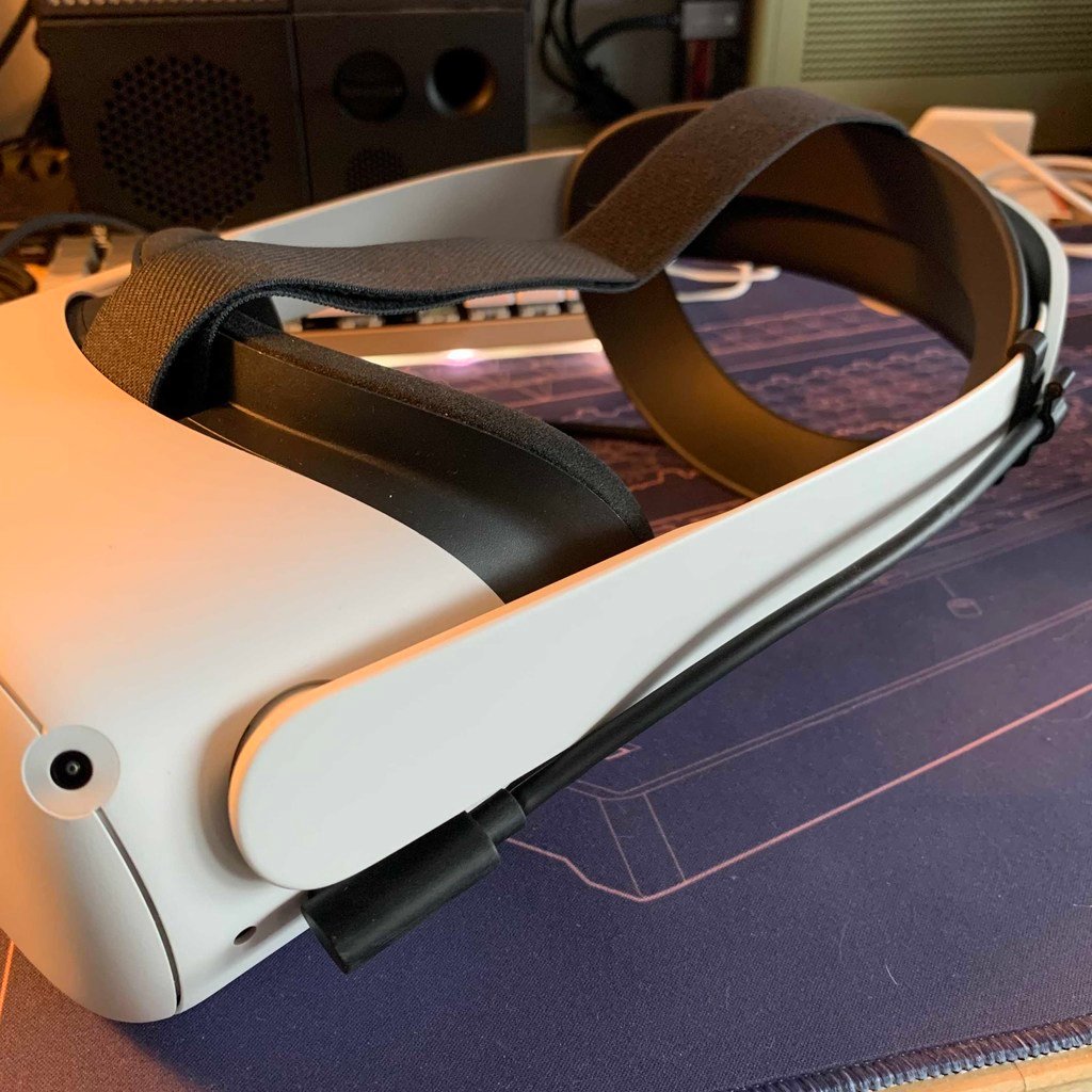 Oculus Quest 2 Link Kabelholder til Elite Headstrap