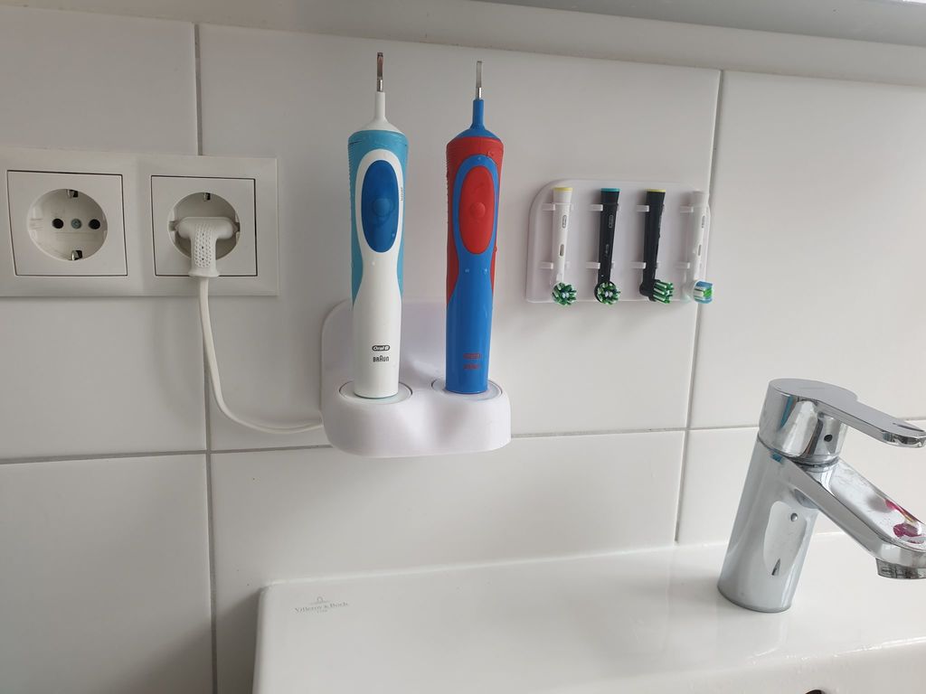 Oral-B Tandbørsteholder til Braun 3757 – Dobbelt Vægmontering